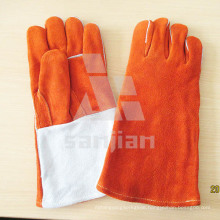 Orange 13" Split Leather Ab/Bc Grade Welding Safety Glove with CE
